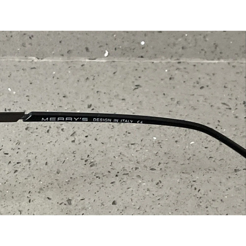 Merry's Black Square Eyeglasses Frames Only 55-17-140 C4 9057 Italy